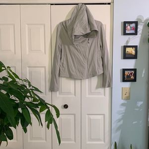 Asymmetric Zipper Hooded Jacket